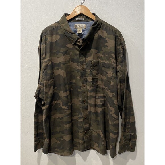 Duluth Men’s Shirt Camo Button Down Blue Ridge Relaxed Fit Long Sleeve Sz 3XL - Picture 1 of 6